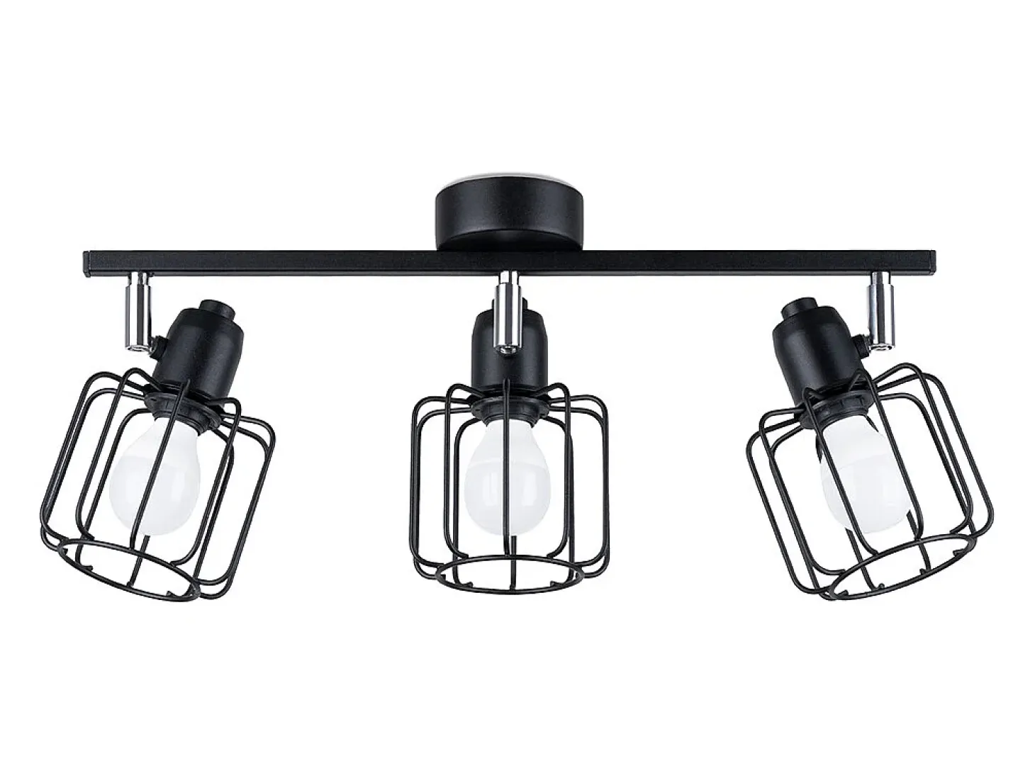 Lámparas de techo Celubi moderno de acero - 3 fuentes luminosas 4000K - L.48 x A.19 cm - negro