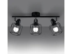 Lámparas de techo Celubi moderno de acero - 3 fuentes luminosas 4000K - L.48 x A.19 cm - negro