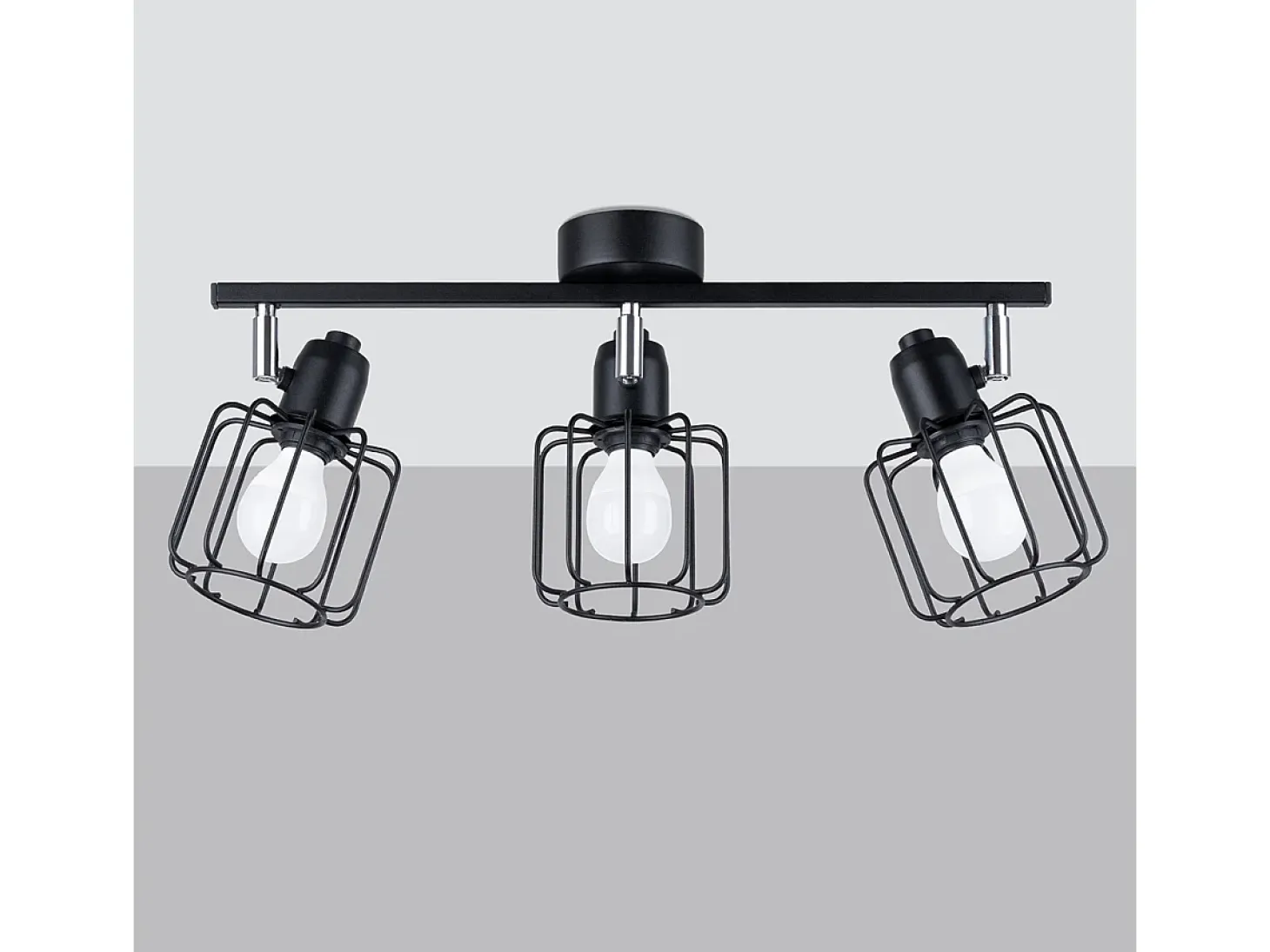 Lámparas de techo Celubi moderno de acero - 3 fuentes luminosas 3000K - L.48 x A.19 cm - negro