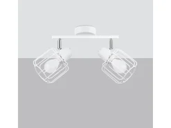 Lámparas de techo Celubi moderno de acero - 2 fuentes luminosas 3000K - L.27 x A.19 cm - blanco