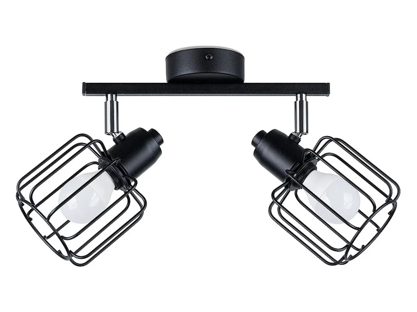 Lámparas de techo Celubi moderno de acero - 2 fuentes luminosas 4000K - L.27 x A.19 cm - negro