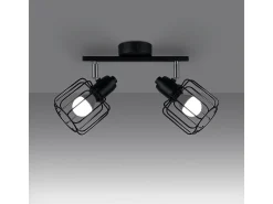 Lámparas de techo Celubi moderno de acero - 2 fuentes luminosas 4000K - L.27 x A.19 cm - negro