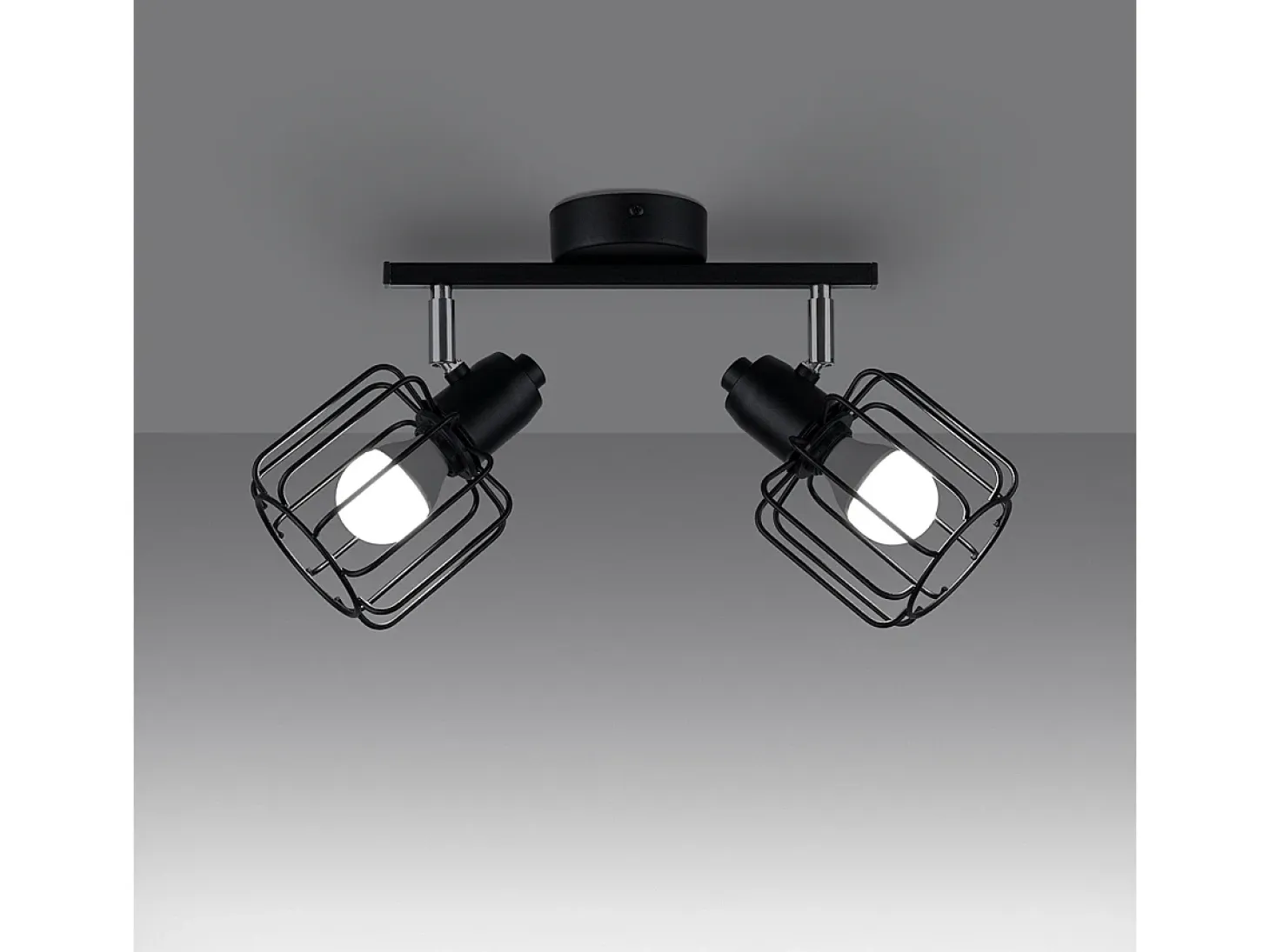 Lámparas de techo Celubi moderno de acero - 2 fuentes luminosas 4000K - L.27 x A.19 cm - negro