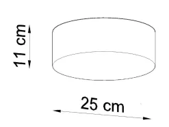 Lámparas de techo Cercle minimalista de CLORURO DE POLIVINILO - 1 fuentes luminosas 4000K - L.25 x A.11 cm - gris