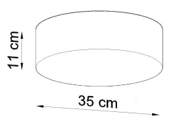Lámparas de techo Cercle minimalista de CLORURO DE POLIVINILO - 2 fuentes luminosas 3000K - L.35 x A.11 cm - gris