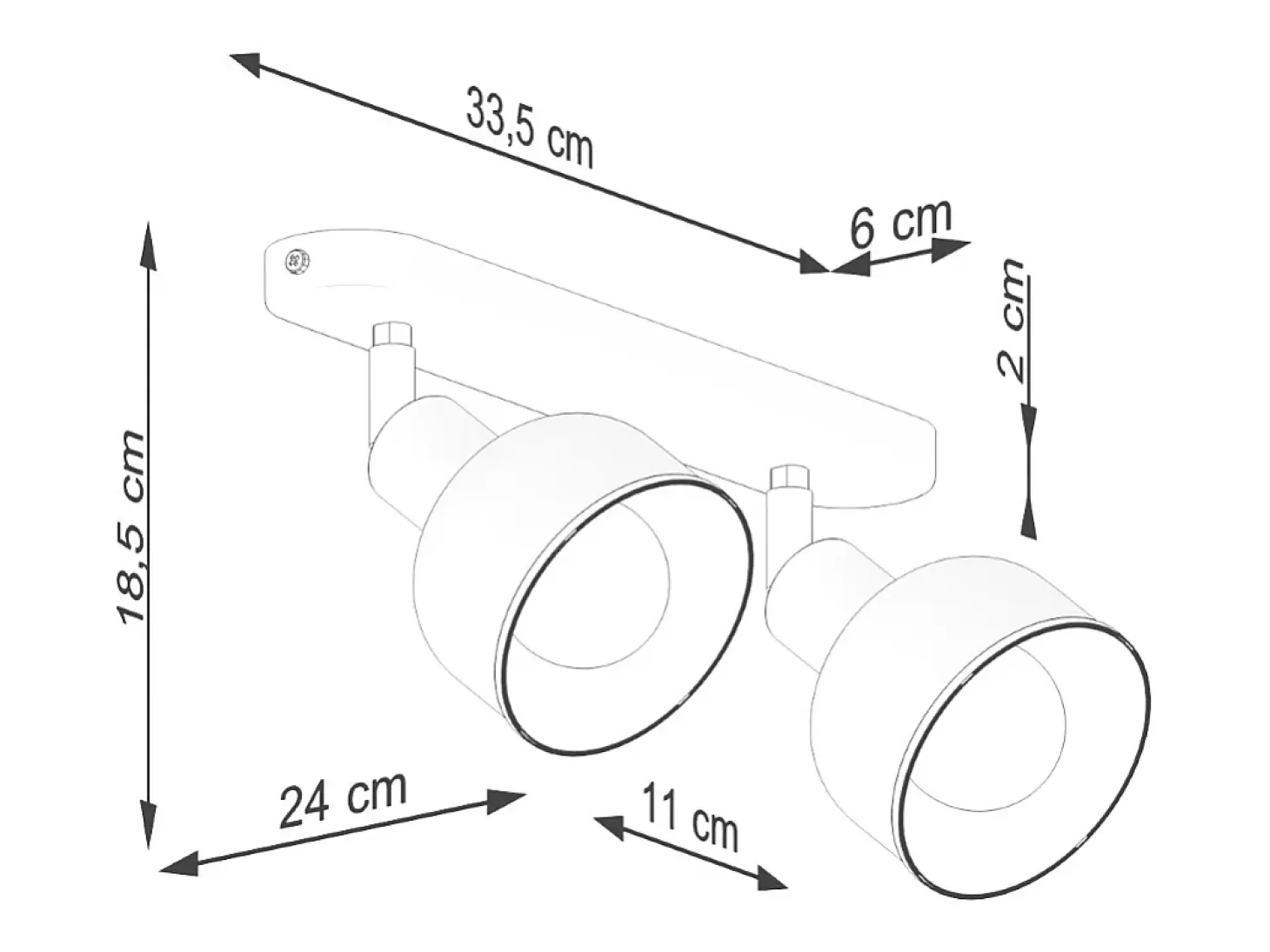 Lámparas De Techo Elba Desván De Acero - 2 Fuentes Luminosas - L.47 X A.18,5 Cm - Blanco