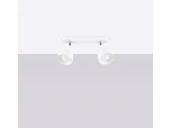 Lámparas De Techo Elba Desván De Acero - 2 Fuentes Luminosas - L.47 X A.18,5 Cm - Blanco