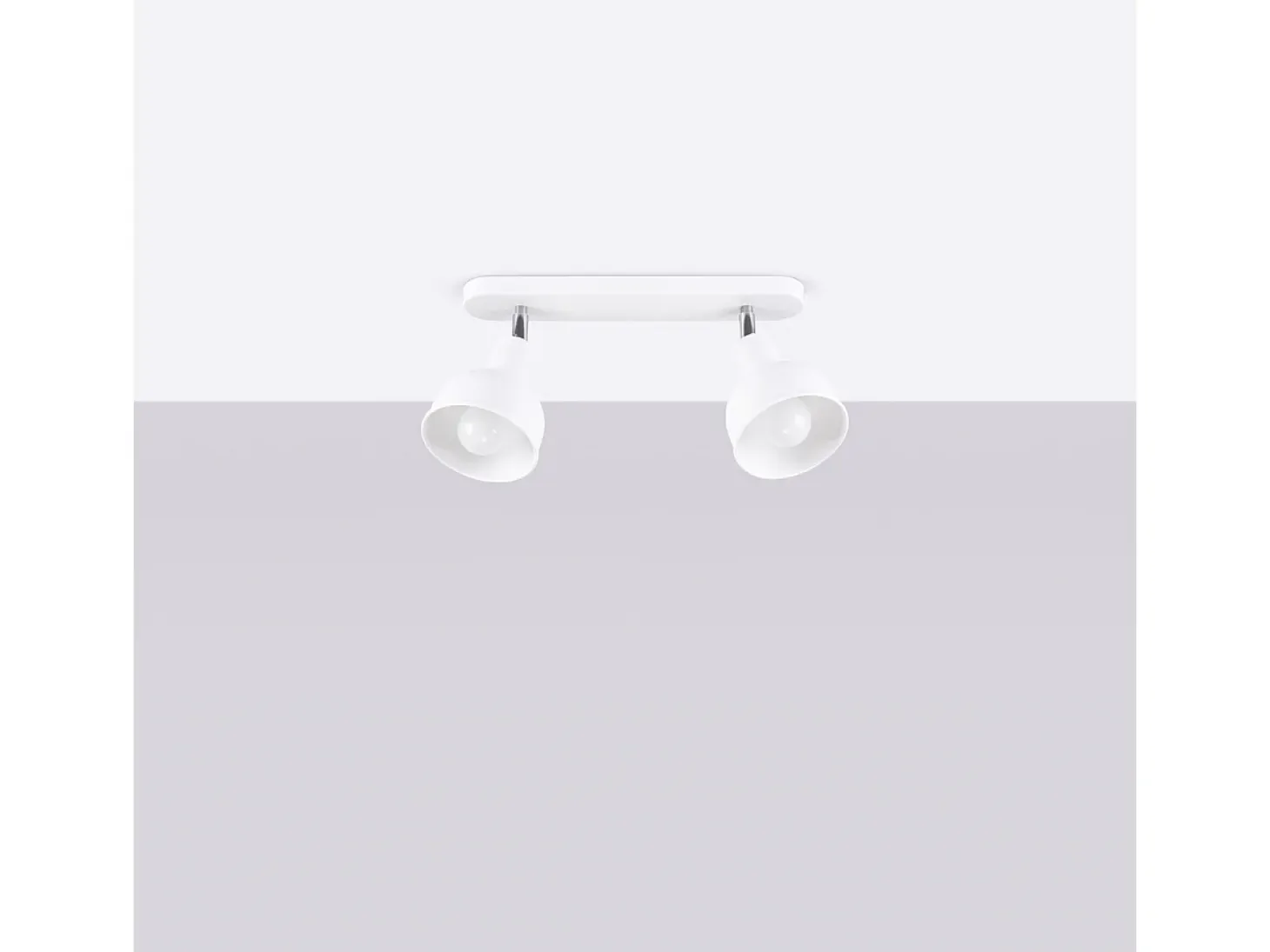 Lámparas De Techo Elba Desván De Acero - 2 Fuentes Luminosas - L.47 X A.18,5 Cm - Blanco