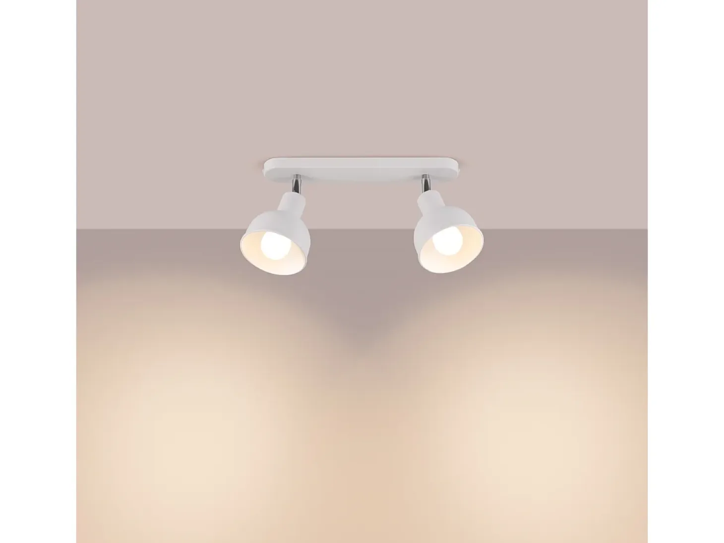 Lámparas De Techo Elba Desván De Acero - 2 Fuentes Luminosas - L.47 X A.18,5 Cm - Blanco