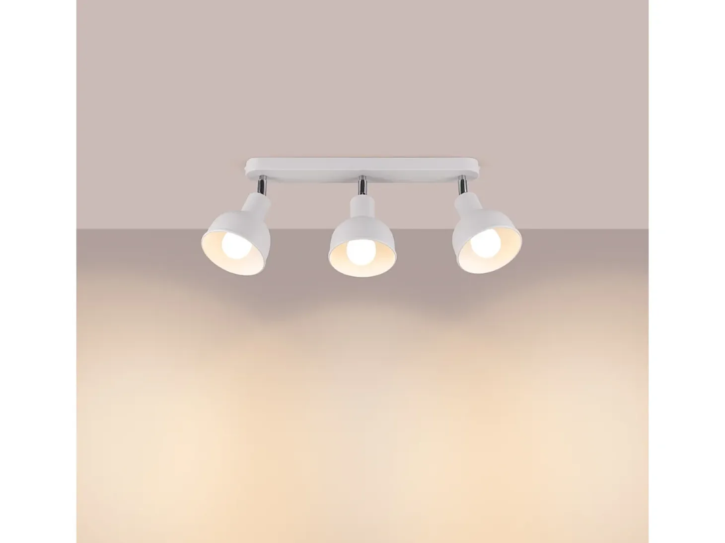 Lámparas De Techo Elba Desván De Acero - 3 Fuentes Luminosas - L.59 X A.18,5 Cm - Blanco