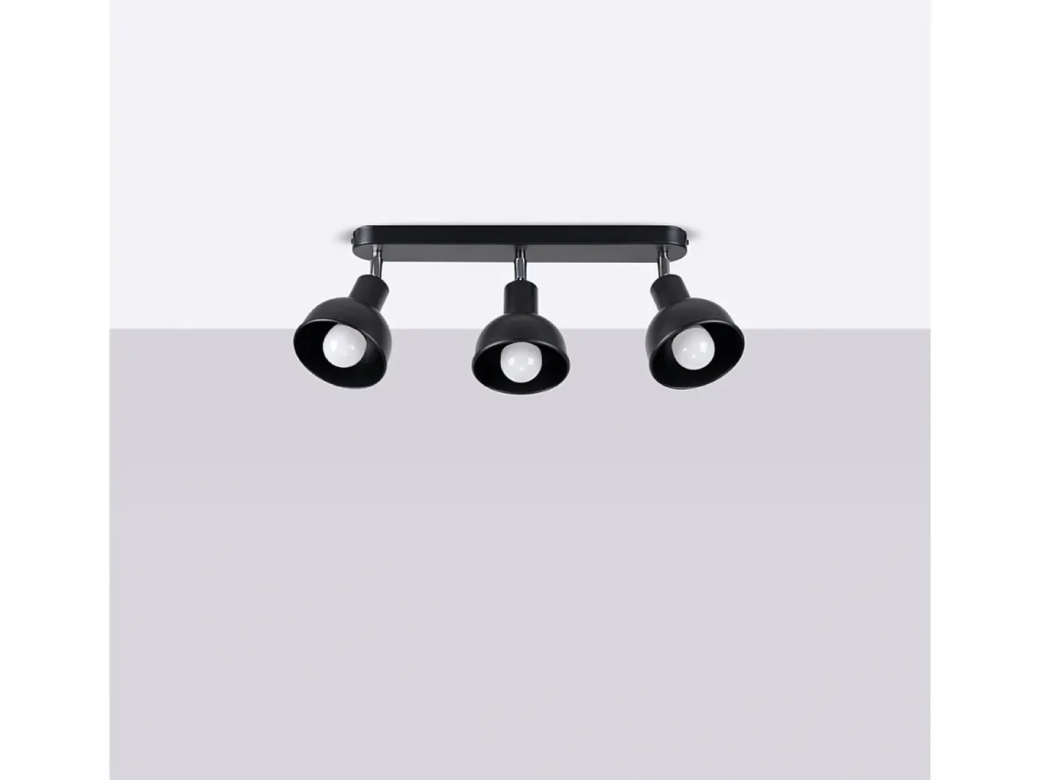 Lámparas De Techo Elba Desván De Acero - 3 Fuentes Luminosas - L.59 X A.18,5 Cm - Negro