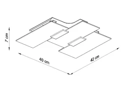 Lámparas de techo Fabulario moderno de acero/vidrio - 3 fuentes luminosas 3000K - L.40 x A.7 cm - cromo/blanco