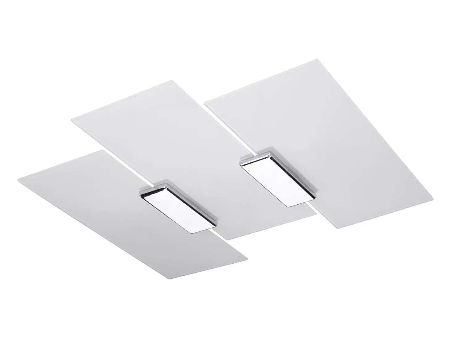 Lámparas de techo Fabulario moderno de acero/vidrio - 3 fuentes luminosas 3000K - L.40 x A.7 cm - cromo/blanco