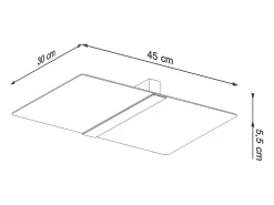 Lámparas de techo Feralia moderno de acero/vidrio - 4 fuentes luminosas 3000K - L.45 x A.5,5 cm - cromo