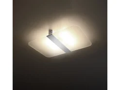 Lámparas de techo Feralia moderno de acero/vidrio - 4 fuentes luminosas 4000K - L.45 x A.5,5 cm - cromo