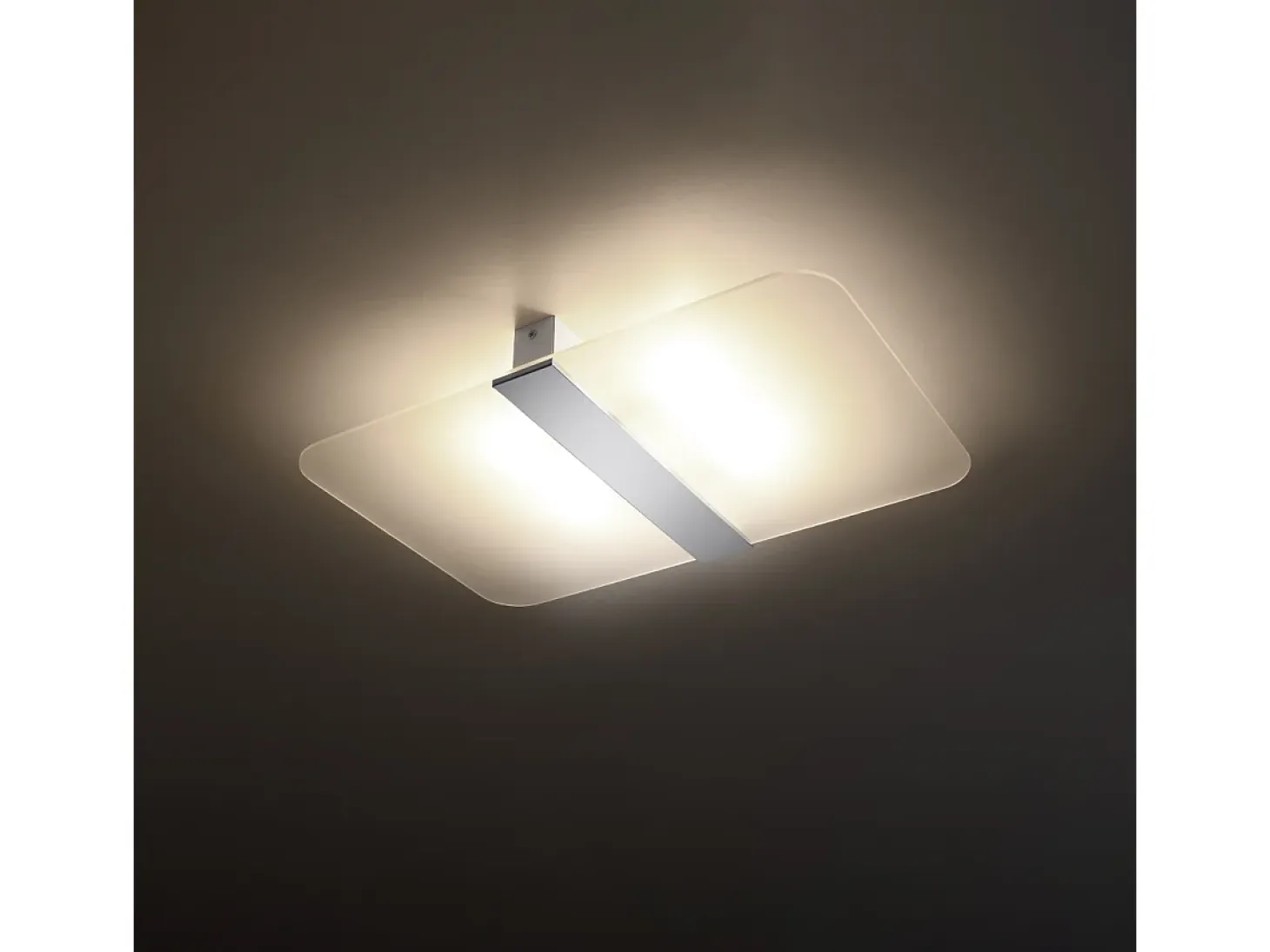 Lámparas de techo Feralia moderno de acero/vidrio - 4 fuentes luminosas 4000K - L.45 x A.5,5 cm - cromo