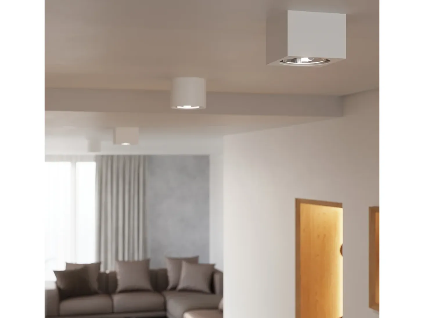 Lámparas de techo Flaix moderno de cerámica - 1 fuentes luminosas 3000K - L.14 x A.14 cm - blanco