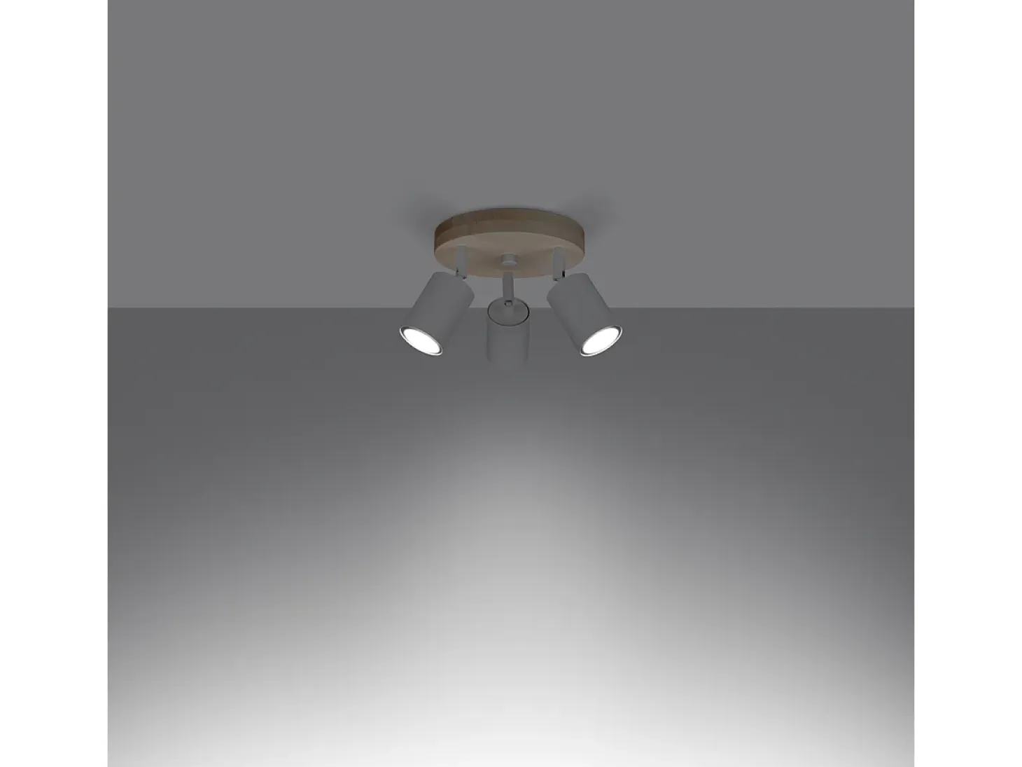 Lámparas de techo Flare escandinavo de acero/madera - 3 fuentes luminosas 4000K - L.33 x A.17 cm - madera blanca