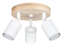 Lámparas de techo Flare escandinavo de acero/madera - 3 fuentes luminosas 4000K - L.33 x A.17 cm - madera blanca