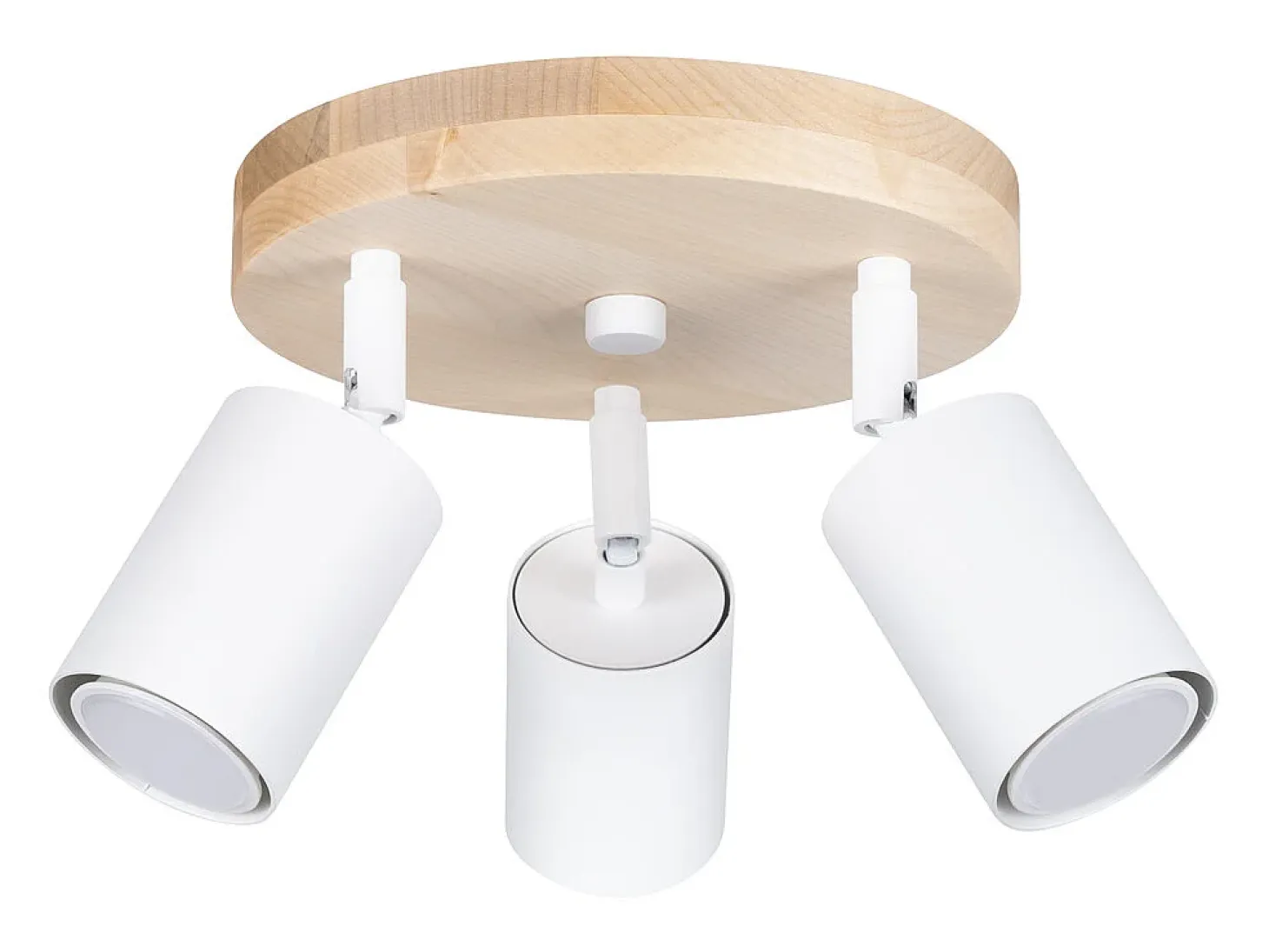 Lámparas de techo Flare escandinavo de acero/madera - 3 fuentes luminosas 4000K - L.33 x A.17 cm - madera blanca