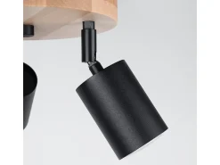 Lámparas de techo Flare escandinavo de acero/madera - 3 fuentes luminosas 3000K - L.33 x A.17 cm - madera negra