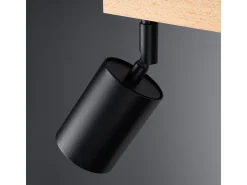 Lámparas de techo Flare moderno de acero/madera - 3 fuentes luminosas 3000K - L.61 x A.17,5 cm - madera negra