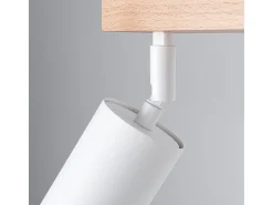 Lámparas de techo Flare moderno de acero/madera - 2 fuentes luminosas 3000K - L.46 x A.17,5 cm - madera blanca