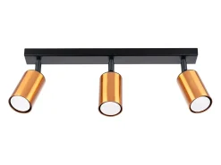 Lámparas de techo Glois moderno de acero - 3 fuentes luminosas 3000K - L.45 x A.18,5 cm - negro/cobre