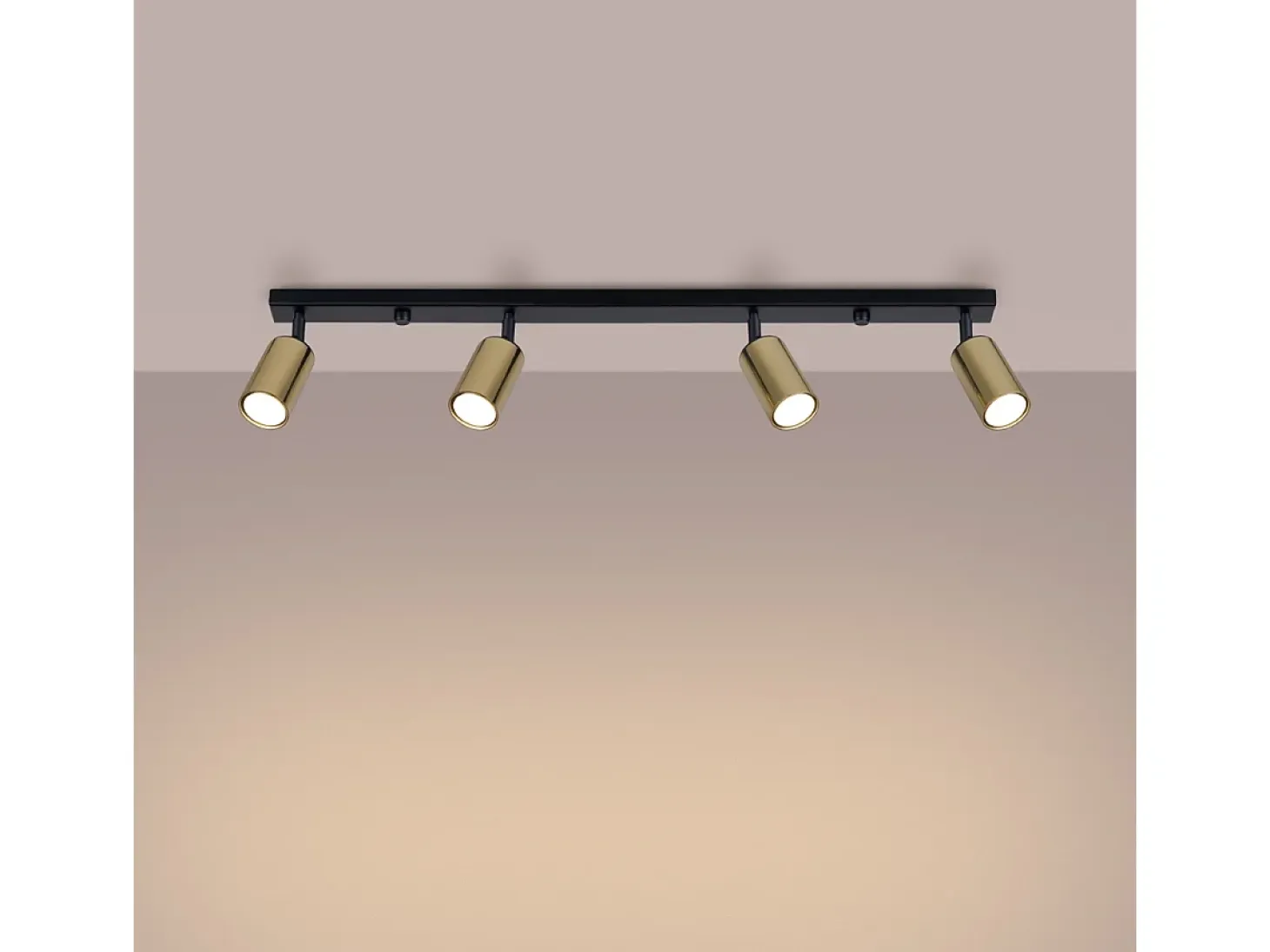 Lámparas de techo Glois moderno de acero - 4 fuentes luminosas 4000K - L.82 x A.18,5 cm - oro negro