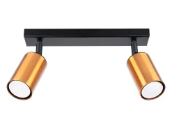 Lámparas de techo Glois moderno de acero - 2 fuentes luminosas 4000K - L.30 x A.18,5 cm - negro/cobre