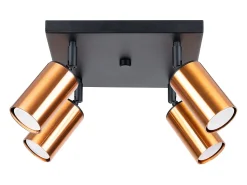 Lámparas de techo Glois moderno de acero - 4 fuentes luminosas 3000K - L.25 x A.19 cm - negro/cobre