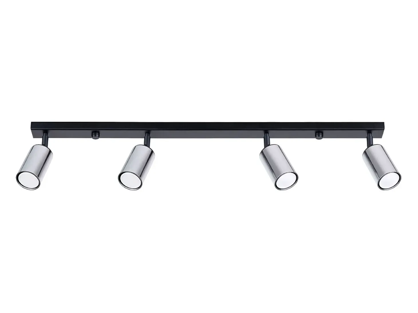 Lámparas de techo Glois moderno de acero - 4 fuentes luminosas 4000K - L.82 x A.18,5 cm - negro/cromo