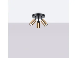 Lámparas de techo Glois moderno de acero - 3 fuentes luminosas 3000K - L.19,5 x A.20 cm - oro negro