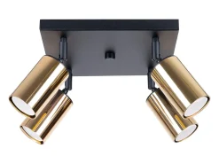 Lámparas de techo Glois moderno de acero - 4 fuentes luminosas 3000K - L.25 x A.19 cm - oro negro