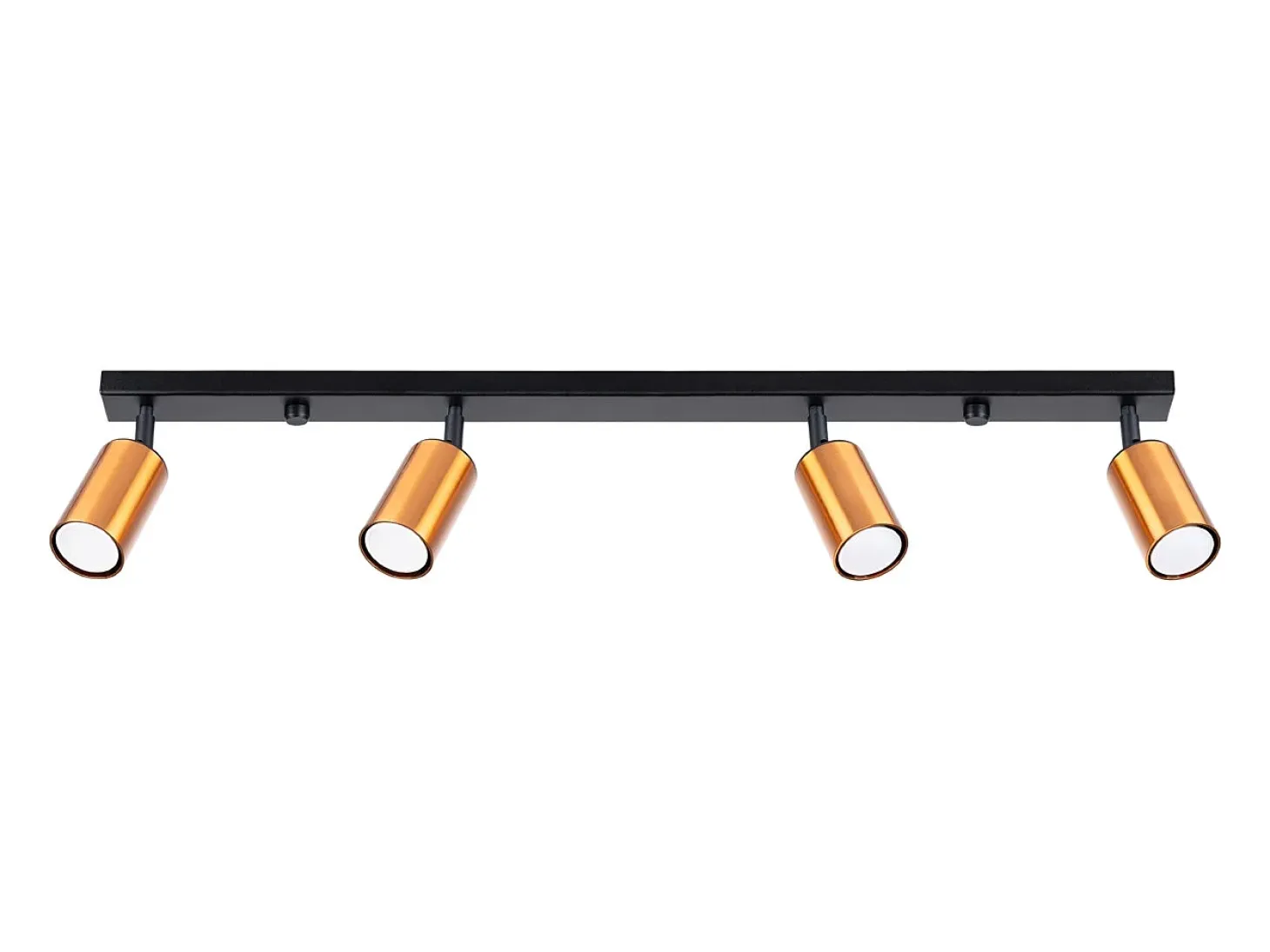 Lámparas de techo Glois moderno de acero - 4 fuentes luminosas 4000K - L.82 x A.18,5 cm - negro/cobre