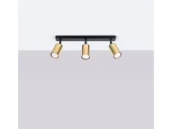 Lámparas de techo Glois moderno de acero - 3 fuentes luminosas 3000K - L.45 x A.18,5 cm - oro negro