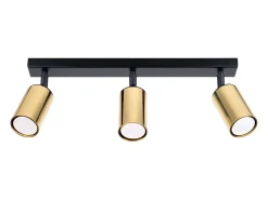Lámparas de techo Glois moderno de acero - 3 fuentes luminosas 3000K - L.45 x A.18,5 cm - oro negro