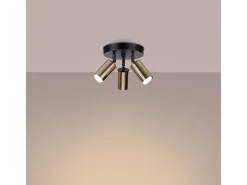 Lámparas de techo Glois moderno de acero - 3 fuentes luminosas 4000K - L.19,5 x A.20 cm - oro negro