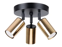 Lámparas de techo Glois moderno de acero - 3 fuentes luminosas 4000K - L.19,5 x A.20 cm - oro negro