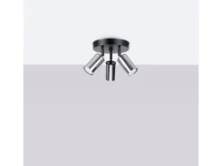Lámparas de techo Glois moderno de acero - 3 fuentes luminosas 3000K - L.19,5 x A.20 cm - negro/cromo