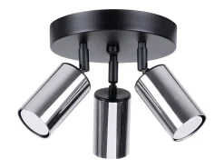 Lámparas de techo Glois moderno de acero - 3 fuentes luminosas 3000K - L.19,5 x A.20 cm - negro/cromo