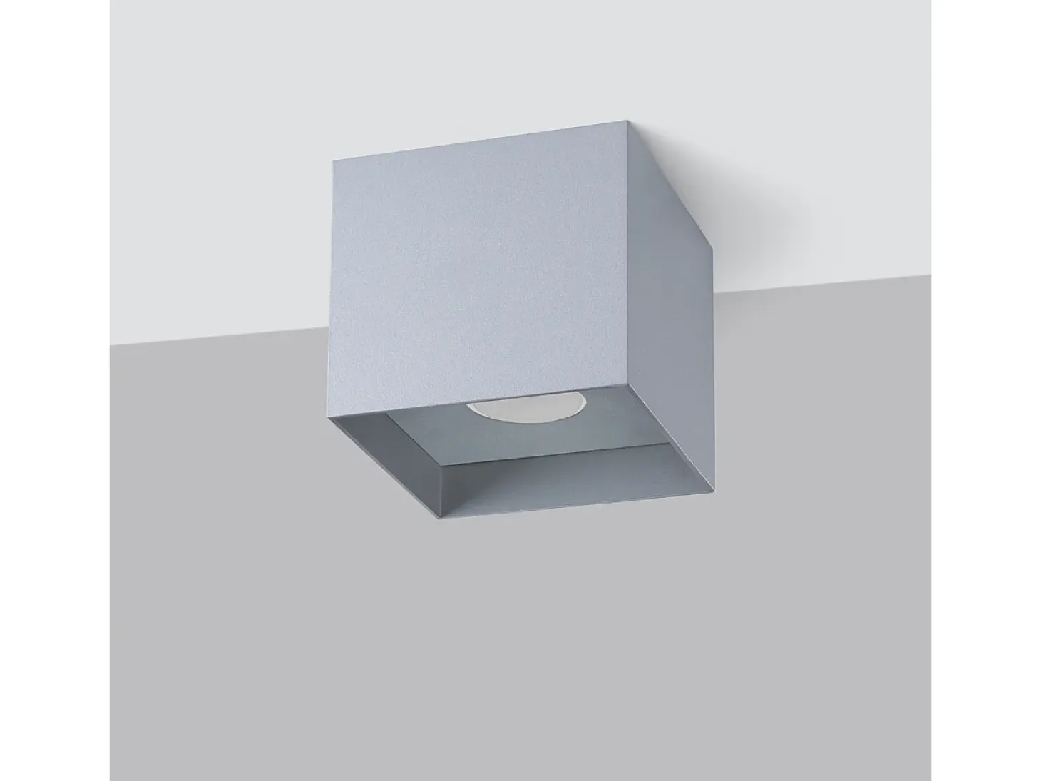 Lámparas De Techo Hati Minimalista De Aluminio - 1 Fuentes Luminosas - L.10 X A.10 Cm - Gris