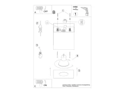 Lámparas De Techo Hati Minimalista De Aluminio - 1 Fuentes Luminosas - L.10 X A.10 Cm - Gris