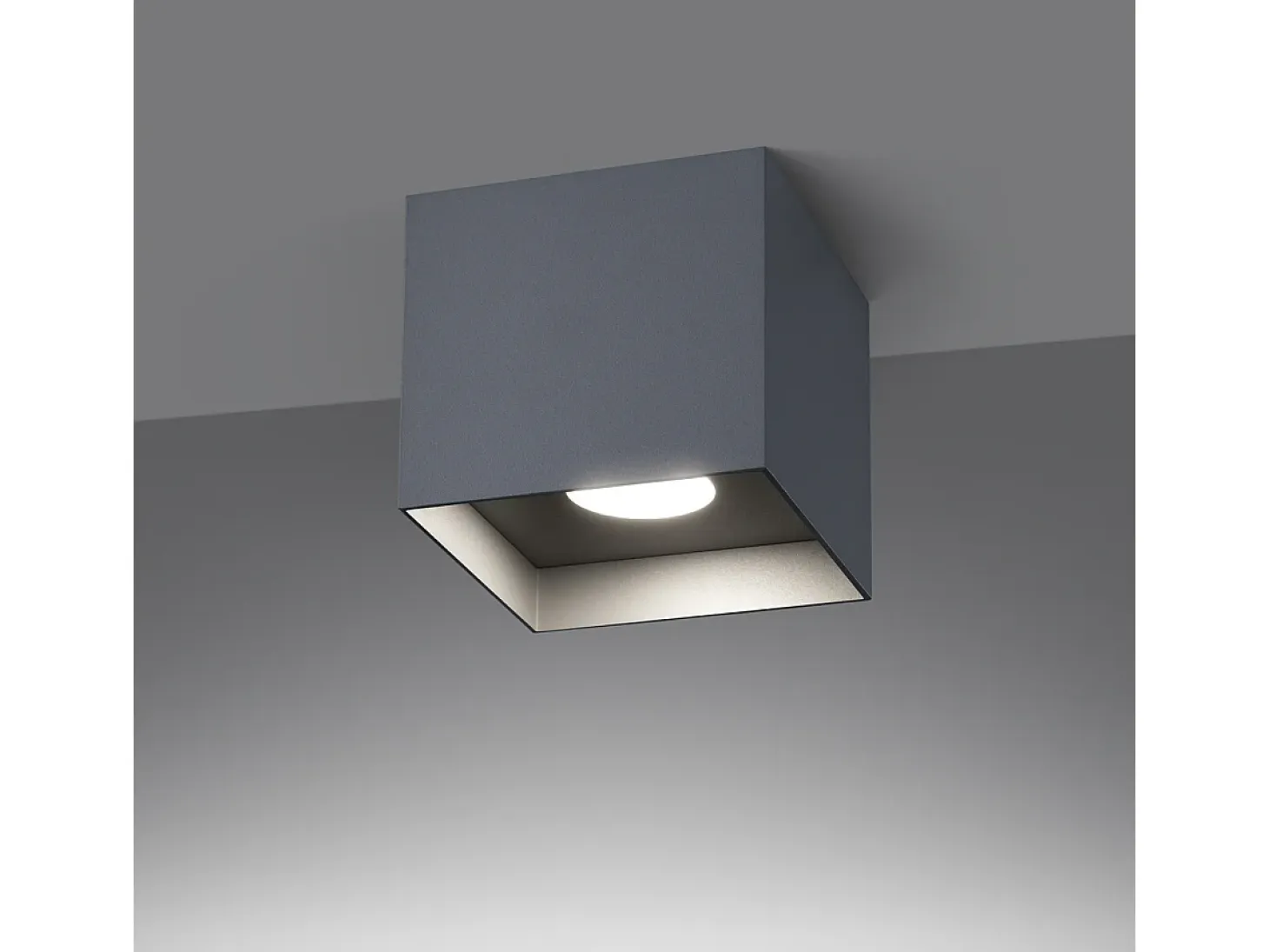 Lámparas De Techo Hati Minimalista De Aluminio - 1 Fuentes Luminosas - L.10 X A.10 Cm - Gris