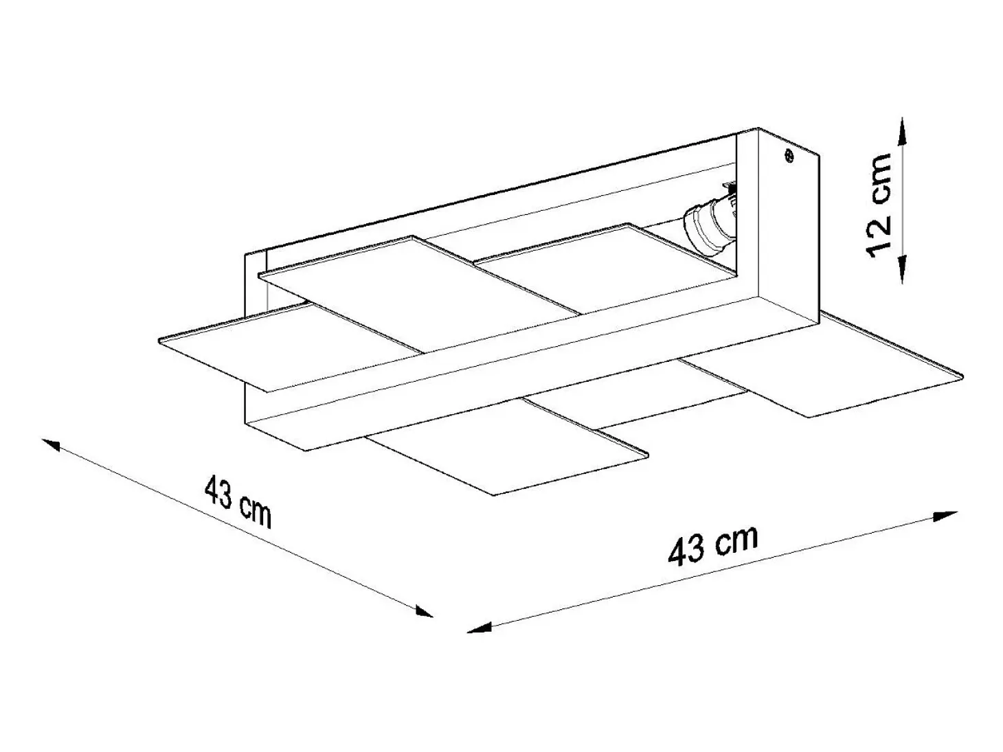 Lámparas de techo Ignis escandinavo de madera/vidrio - 2 fuentes luminosas 3000K - L.43 x A.12 cm - wengué