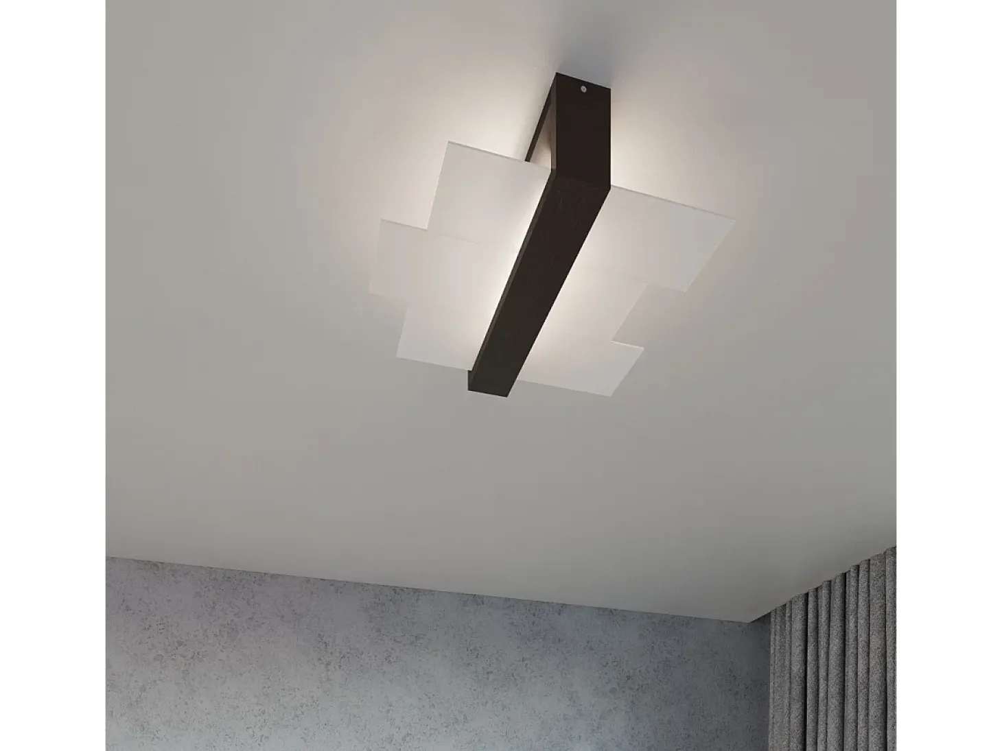 Lámparas de techo Ignis escandinavo de madera/vidrio - 2 fuentes luminosas 3000K - L.43 x A.12 cm - wengué