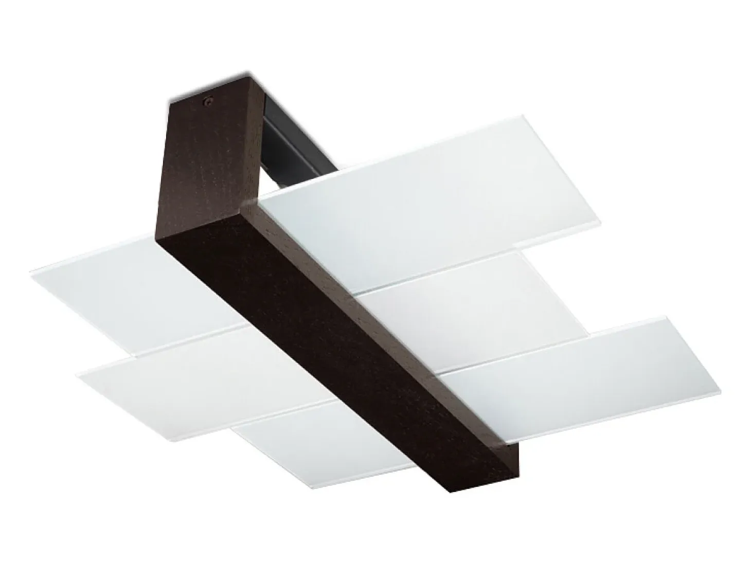 Lámparas de techo Ignis escandinavo de madera/vidrio - 2 fuentes luminosas 3000K - L.43 x A.12 cm - wengué