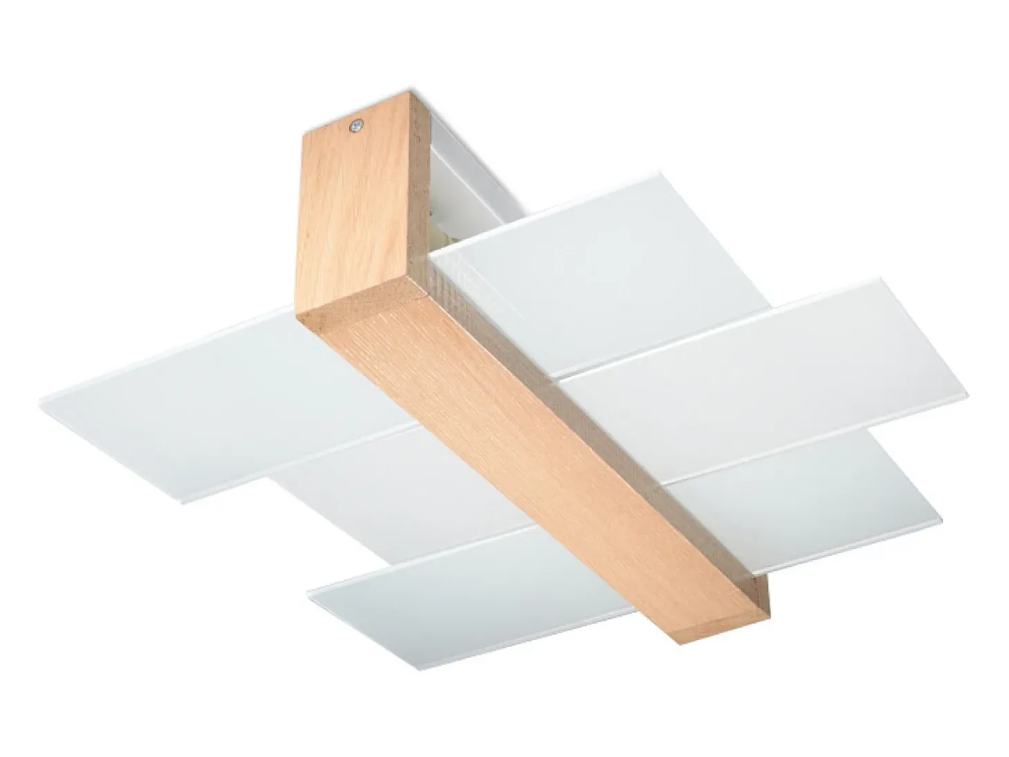 Lámparas de techo Ignis escandinavo de madera/vidrio - 2 fuentes luminosas 3000K - L.43 x A.12 cm - madera natural