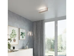 Lámparas de techo Ignis escandinavo de madera/vidrio - 2 fuentes luminosas 4000K - L.43 x A.12 cm - madera natural