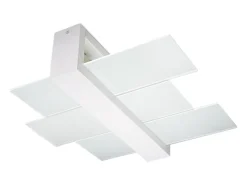 Lámparas de techo Ignis escandinavo de madera/vidrio - 2 fuentes luminosas 4000K - L.43 x A.12 cm - blanco